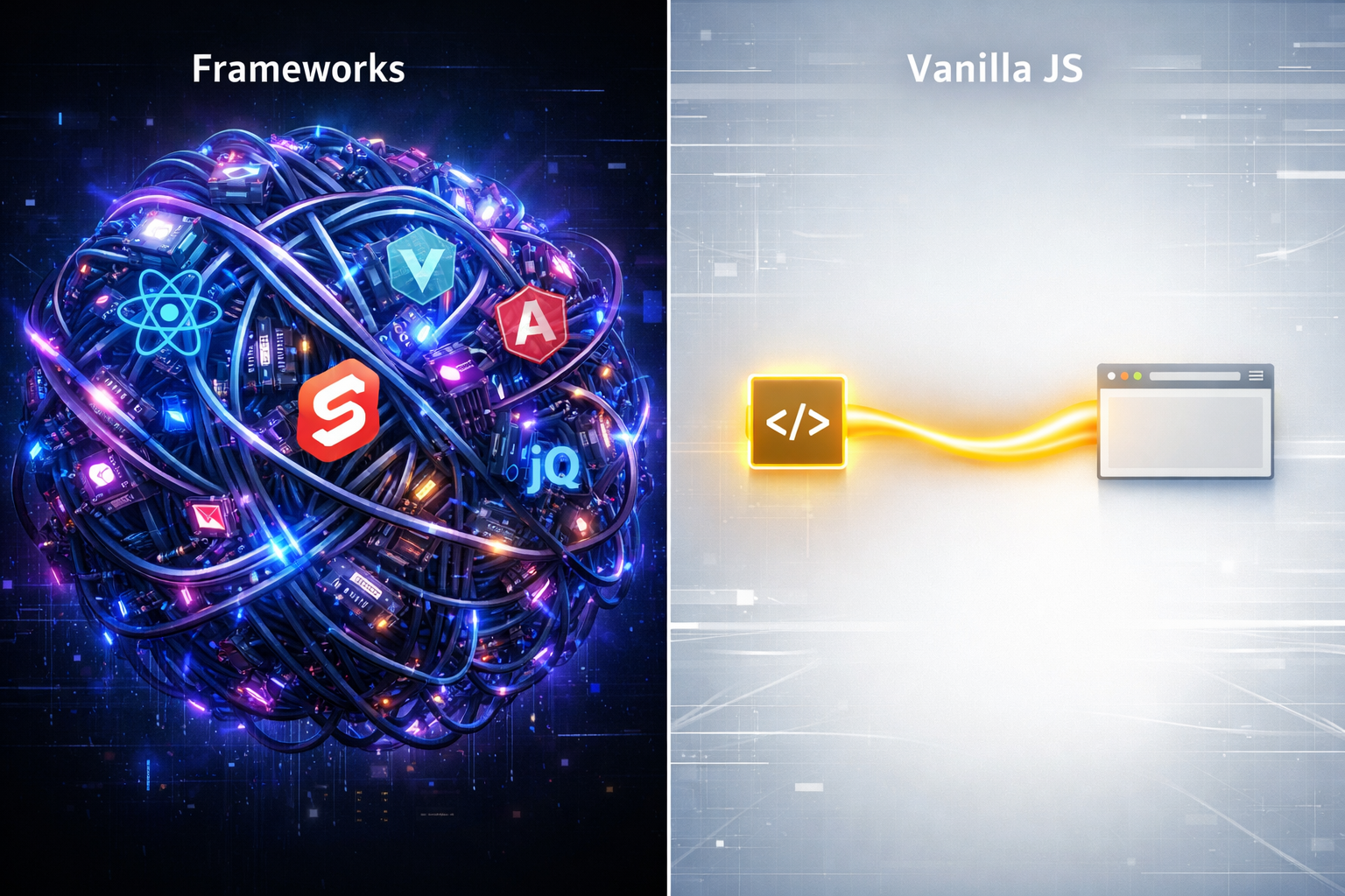 Vanilla JS vs. Frameworks 2026: Zurück zu den Basics der Webentwicklung